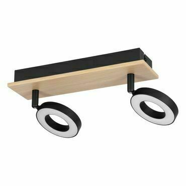 EGLO LED-BALKEN/2 HOLZ/SW/WS 'RIELVES'