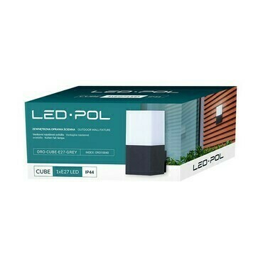 Fasádní a zahradní LED svítidlo LED-POL Cube E27 Grey