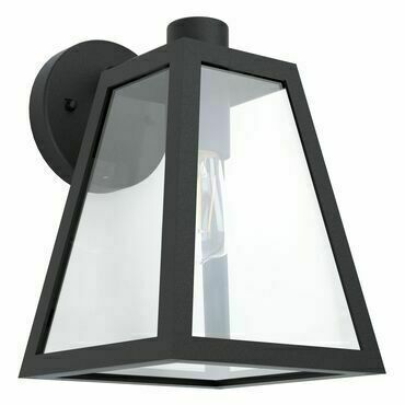Svítidlo venkovní EGLO AL-WL 1 E27 SCHWARZ KLAR MIRANDOLA, nástěnné