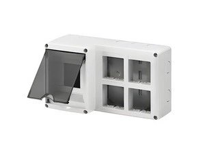Skříňka GEWISS GW27072 pro komb. instalaci DIN a System, 4 moduly din, 8 modulů system, modul 2x4