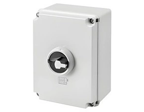 Vačkový vypínač nástěnný GEWISS GW70421P, 0/1 ovládací, 100 a 3p, uzamyk. černý knoflík, IP65