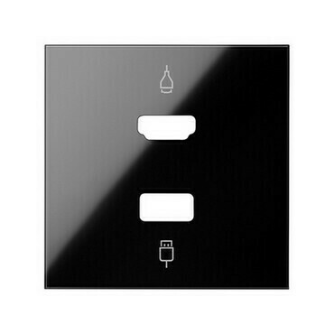 Kryt zásuvky HDMI SIMON 10001095-138,+USB, černá