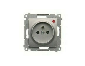 SIMON DGZ1CZ.01P/43 Zásuvka silová 1 násobná typ E, s uzemněním, se clonkami, 16 A/250 V~ bez šroub