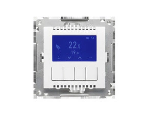 Termostat digitální SIMON 55 TETD1A.01/111, programovatelný, s displejem, bílá matná
