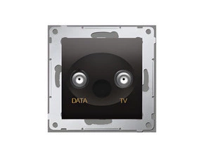 Zásuvka anténní SIMON 54 DAD1.01/48, TV+DATA, 1x vstup: 5÷1000 MHz, antracitová metalizovaná