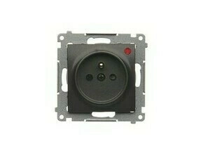 SIMON DGZ1CZ.01P/48 Zásuvka silová 1 násobná typ E, s uzemněním, se clonkami, 16 A/250 V~ bez šroub