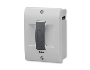 Spínač stiskací ABB Pressto 3536N-C03252 23, šedá/tmavě šedá, se sign. doutnavkou, zapuštěný