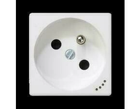 Zásuvka K45 SIMON KL02/9, 1 nás., Schuko se sign., 16A/250V~, natoč., 16A/250V~, šr. sv., bílá