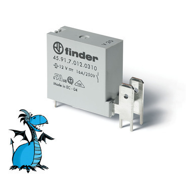 FINDER 45.91.7.012.0310 Relé do PS,1Z/16A, 12V DC, >3 mm RP 0,02kč/ks