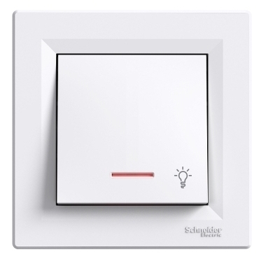 SCHN EPH1800121 Asfora - Tlačítko "světlo" orientační kontrolka 1/0So bezšroubové, bílá