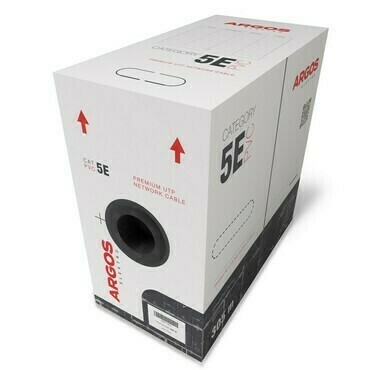 Kabel datový ARGOS CAT5E, UTP, PVC, Eca, 305 m, šedá