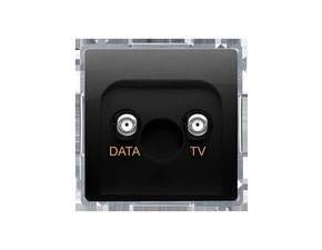 Zásuvka anténní SIMON BASIC BMAD1.01/49, TV+DATA, 2x výstup „F”, 1x vstup: 5–1000 MHz, černá matná