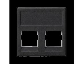 Kryt dat. zás. SIMON KB076/14, K45, na 2 zás., plochý, bez cl., 45x45mm, šedá grafit
