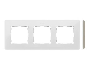 SIMON 82 Detail 8200630-029 rámeček 3 - násobný Detail ORIGINAL - mono bílá/základna světle šedá