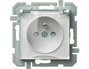 TEM ZÁSUVKA FRANCOUZSKÁ + KRYT 2P+E 16A 250V~ PT XO bílá/průhledná
