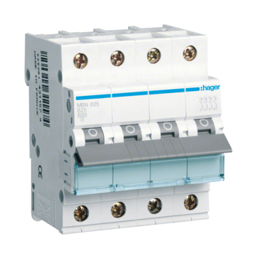 Jistič čtyřpolový HAGER MBN625 3 + N pól. 25A, char.B, 6 kA