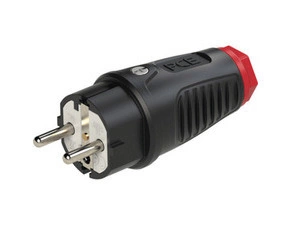 Vidlice přímá SCHMACHTL PC-0521-SR, guma/polyamid, 16A, 250V, IP54, černá