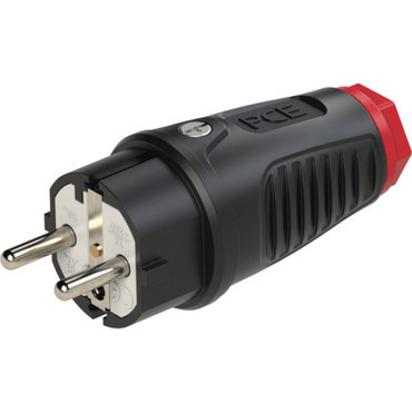 Vidlice přímá SCHMACHTL PC-0521-SR, guma/polyamid, 16A, 250V, IP54, černá