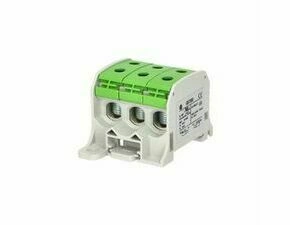 EL 1006026 Svorka univerzální RKA 50 1/6 PE, 150A, 1pól. (6x vstup), AL/CU, zelená, na DIN/na panel