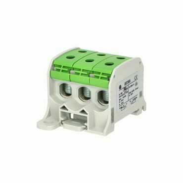 EL 1006026 Svorka univerzální RKA 50 1/6 PE, 150A, 1pól. (6x vstup), AL/CU, zelená, na DIN/na panel