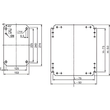 SCHN NSYMM88 Plný montážní panel 800x800