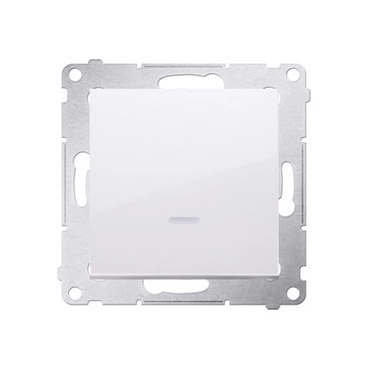Přepínač střídavý SIMON DW6L.01/X/11, s orientačním LED podsvětlením, řazení 6So, bílá