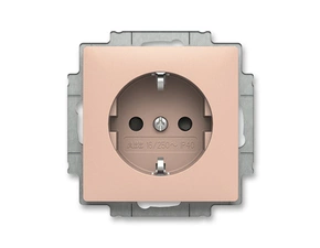 Zásuvka jednonásobná ABB Zoni 6620T-A07657 242, pudrová, s bočními kontakty, s clonkami
