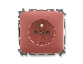Zásuvka s přepěťovou ochranou, ABB 6699A-A06357 R2s clonkami, s optickou signalizací poruchy (typ 66