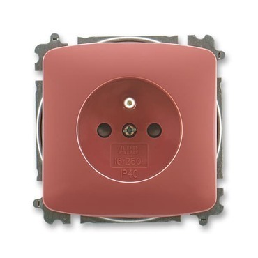 Zásuvka s přepěťovou ochranou, ABB 6699A-A06357 R2s clonkami, s optickou signalizací poruchy (typ 66