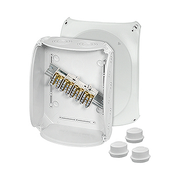 HEN DK 2524 S Krabcová rozvodka pro vnitřní a venkovní chráněné instalace IP 55/IP 66, se svorkovnic