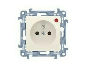 SIMON CGZ1CZ.01P/41 Zásuvka silová 1 násobná typ E, s uzemněním, se clonkami, 16A/250 V~ bez šroub