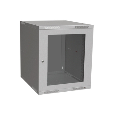 Rozvaděč nástěnný SOLARIX SENSA-L-12U-56-11-G, 19", 12U, RAL 7035, 600x600 mm, skleněné dveře
