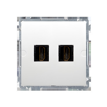 Zásuvka HDMI SIMON BASIC BMGHDMI2.01/11, 2 násobná (přístroj s krytem), bílá