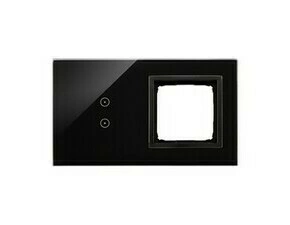 Kryt dotyk. ovl. SIMON DSTR230/75, 1 ovl. Simon 54 Touch, 2 dotyk.+1 otvor, lávová/černá mat met.