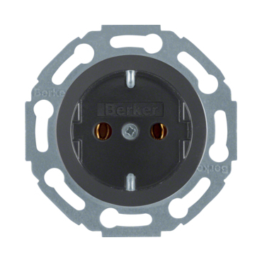 HAG 414521 Zásuvka, SCHUKO, 16 A, 250 V ~, šroubovací svorky, Berker 1930/Glas, černá, lesk