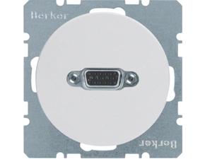 HAG 3315412089 Zásuvka, VGA, šrobové svorky, Berker R.1/R.3, bílá, lesk