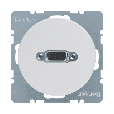 HAG 3315412089 Zásuvka, VGA, šrobové svorky, Berker R.1/R.3, bílá, lesk