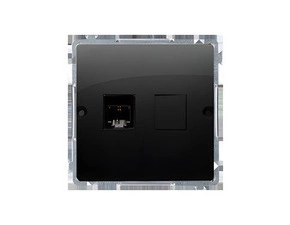 Zásuvka telefonní SIMON BASIC BMTF1.02/49, 1 násobná RJ11 (přístroj s krytem), černá matná