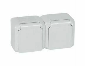 Zásuvka dvojnásobná 2Px2P+T LEG 782397 Forix šedá