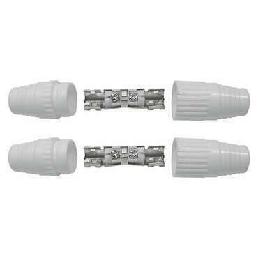 Spojka anténní EMOS R5060.2, IEC konektor, přímá, bílá, 2 ks