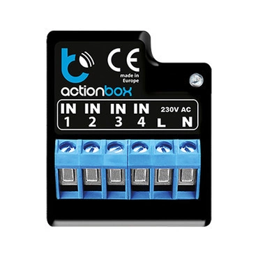 Spoušť multifunkční SIMON EK4W, 4 nás. actionBox pro ovl. BleBox spínače či senzoru, zapušt., Wi-Fi