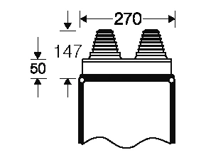 HEN FP FG 282 Příruba s dvěma vývodkami pro stěnu 270 mm, dělitelná, 2x O30-72mm