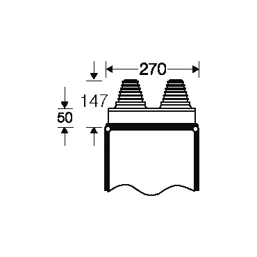 HEN FP FG 282 Příruba s dvěma vývodkami pro stěnu 270 mm, dělitelná, 2x O30-72mm