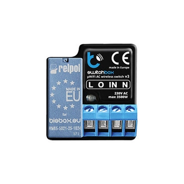 Ovladač SIMON EW1W, switchBox s 1relé pro spotř. 230V a sv. do 3kW, zapust., Wi-Fi