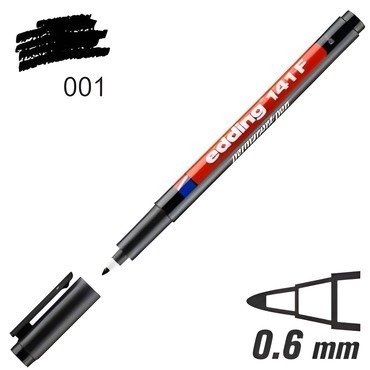 Popisovač EDDING Permanentní popisovač "141 F", černá, 0,6mm