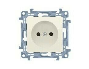 Zásuvka SIMON CG1.01/41, 1 násobná (přístroj s krytem), bez uzemnění, šroubové svorky, krémová