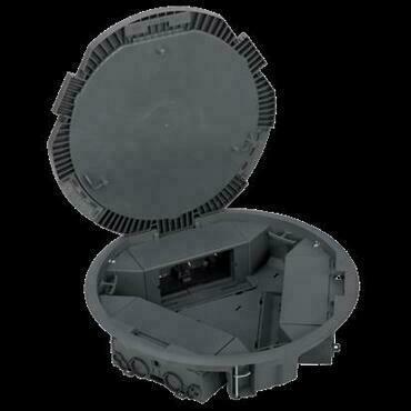 Krabice podlahová SIMON KF300C/1, kulatá Simon KF, na 6 modulů K45 a 3 moduly K45/2, šedá