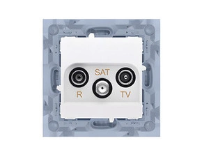 Zásuvka anténní SIMON 10 CASK.01/11, R+TV+SAT koncová (přístroj s krytem), 1xvstup: 5 MHz–2, 4 GHz,b