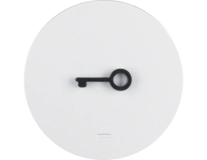 HAG 16512069 Kolébka s průhlednou čočkou a hmatným symbolem - klíč, Berker R.1/R.3, bílá, lesk