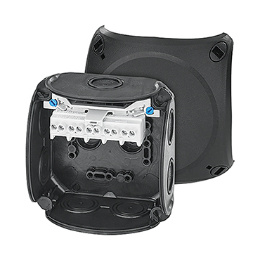 HEN DK 0404 B krabicová rozvodka pro vnitřní a venkovní chráněné instalace IP 66, se svorkovnicí do